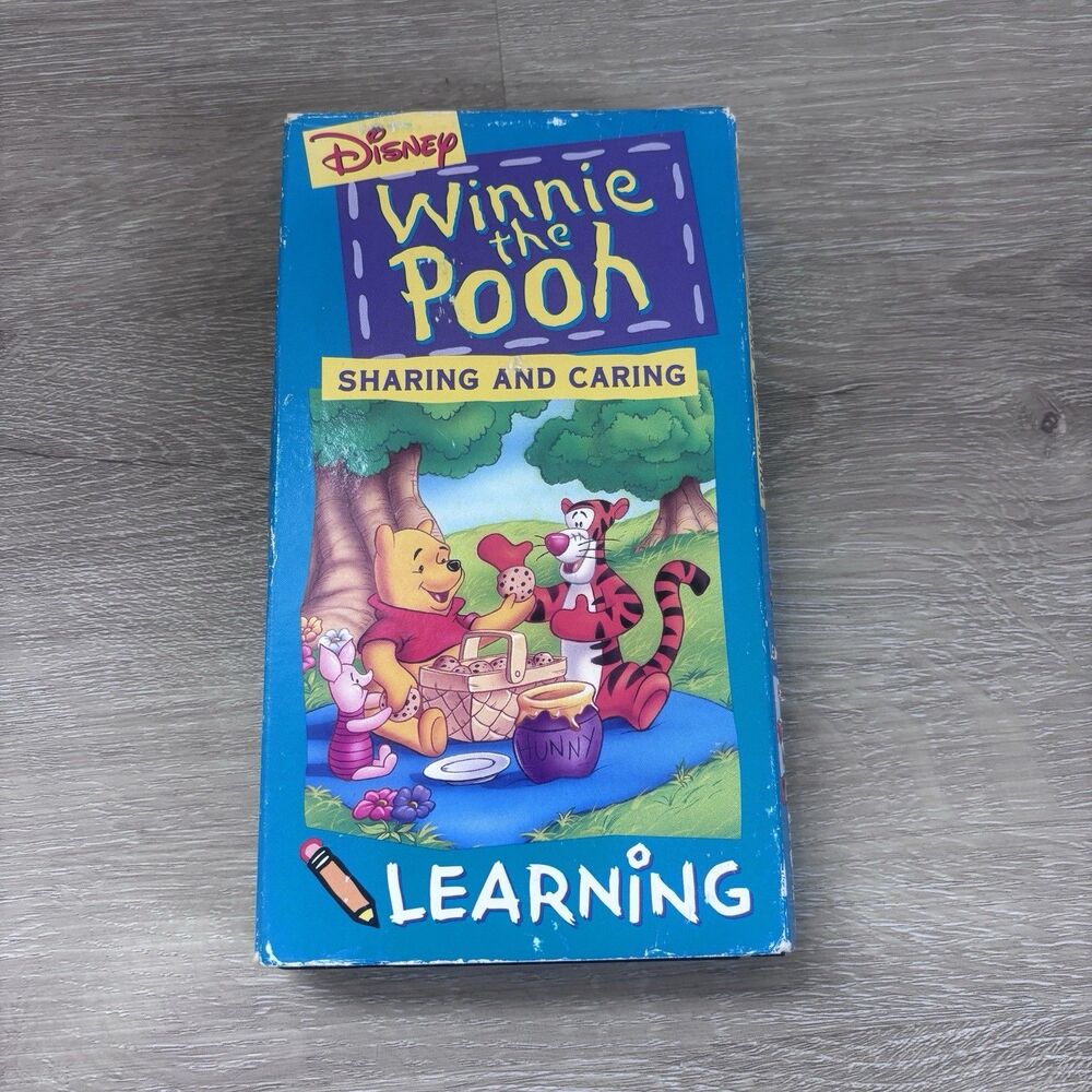 VTG Disney Winnie the Pooh Sharing & CARING Learning VHS Cassette Tigger 1994